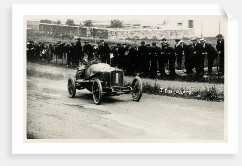 Motorcar no.1 Jean Porporato in a Minerva, 1914 Tourist Trophy motorcar race by Anonymous