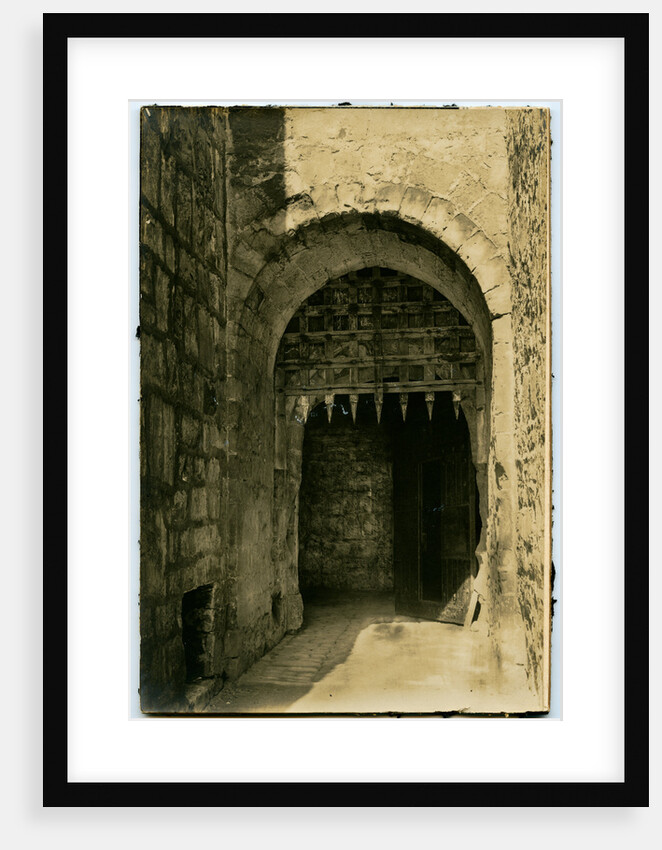 Main inner entrance to Castle Rushen showing portcullis, Castletown by George Bellett Cowen