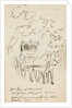 Ink sketch of Horse and Carriage with the note ‘Mr Pears and Mr . Sprightly and Poppet drawn. While--- was gathering elder blown 1797’ by Mary Anne Goodman