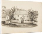 House with stone wall in front by Unknown