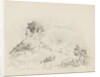 Group of figures and horses on side of hill to left-hand side. by Unknown