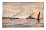 Cunard Steamer on River Mersey by Robert Evans Creer