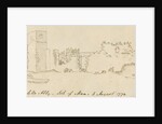 Pencil Drawing of Rushen Abbey Ruins 'Balla Salla Abby - Isle of Man - 5 August 1774' by Unknown