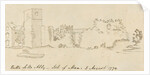 Pencil Drawing of Rushen Abbey Ruins 'Balla Salla Abby - Isle of Man - 5 August 1774' by Unknown