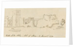 Pencil Drawing of Rushen Abbey Ruins 'Balla Salla Abby - Isle of Man - 5 August 1774' by Unknown