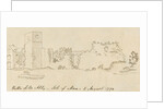 Pencil Drawing of Rushen Abbey Ruins 'Balla Salla Abby - Isle of Man - 5 August 1774' by Unknown
