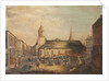 Old St Matthew's Church with Market Stalls by Anonymous