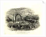 The starting of the Great Wheel at the Mines, Laxey Glen Sept 1854 by Unknown