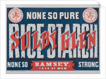 Sulby Glen Rice Starch, Ramsey, Isle of Man 'None so Pure, None So Strong' by Fred Jones & Co. Lithographers