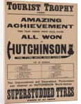 Poster promoting Hutchinson Superstudded Tyres used at the 1923 TT by Unknown