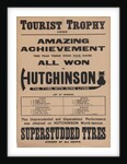 Poster promoting Hutchinson Superstudded Tyres used at the 1923 TT by Unknown