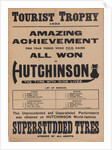Poster promoting Hutchinson Superstudded Tyres used at the 1923 TT by Unknown