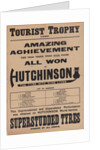 Poster promoting Hutchinson Superstudded Tyres used at the 1923 TT by Unknown