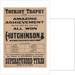 Poster promoting Hutchinson Superstudded Tyres used at the 1923 TT by Unknown