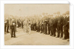 Spectators watch as a rider push starts a machine, c.1907 TT (Tourist Trophy) by Thomas Horsfell Midwood