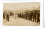 Spectators watch as a rider push starts a machine, c.1907 TT (Tourist Trophy) by Thomas Horsfell Midwood