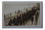 First World War soldiers marching through Ramsey by George Bellett Cowen