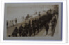 First World War soldiers marching through Ramsey by George Bellett Cowen