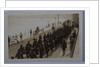 First World War soldiers marching through Ramsey by George Bellett Cowen