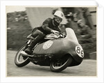 John Hartle, riding a Norton (number 86), 1957 Junior TT (Tourist Trophy) by T.M. Badger