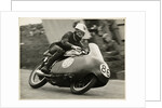 John Hartle, riding a Norton (number 86), 1957 Junior TT (Tourist Trophy) by T.M. Badger