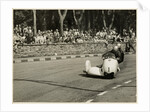 Walter Schneider aboard a BMW sidecar outfit (number 1), 1958 Sidecar TT (Tourist Trophy) by T.M. Badger