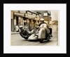 BMW sidecar outfit (number 5) passing through Onchan village by T.M. Badger