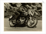 TT (Tourist Trophy) rider Cook from New Zealand aboard Moto Guzzi (number 47) by T.M. Badger