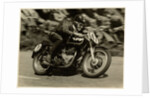 TT (Tourist Trophy) rider Cook from New Zealand aboard Moto Guzzi (number 47) by T.M. Badger