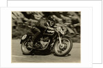 TT (Tourist Trophy) rider Cook from New Zealand aboard Moto Guzzi (number 47) by T.M. Badger
