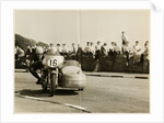 Eric Oliver, driving sidecar outift (number 16), 1958 Sidecar TT (Tourist Trophy) by T.M. Badger