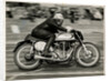 Robin Sherry, TT (Tourist Trophy) rider riding Norton (number 42) at Boreham track, Essex by T.M. Badger