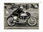 Robin Sherry, TT (Tourist Trophy) rider riding Norton (number 42) at Boreham track, Essex by T.M. Badger