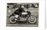 Robin Sherry, TT (Tourist Trophy) rider riding Norton (number 42) at Boreham track, Essex by T.M. Badger