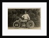 Dougie M. Brown posing with Humber machine number 82 (registration MN 11), 1914 (?) TT (Tourist Trophy) by Anonymous