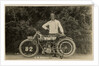 Dougie M. Brown posing with Humber machine number 82 (registration MN 11), 1914 (?) TT (Tourist Trophy) by Anonymous