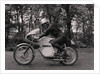 Japanese rider on motorcycle (possibly from Suzuki) by Manx Press Pictures