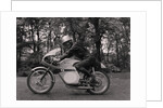 Japanese rider on motorcycle (possibly from Suzuki) by Manx Press Pictures