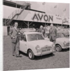 Lieutenant Governor, Sir Ronald Herbert Garvey, with 'roads open' mini motorcar by Manx Press Pictures