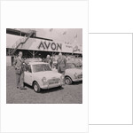 Lieutenant Governor, Sir Ronald Herbert Garvey, with 'roads open' mini motorcar by Manx Press Pictures