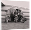 Scottish six day motorcycle trial team, Ronaldsway airport by Manx Press Pictures