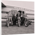 Scottish six day motorcycle trial team, Ronaldsway airport by Manx Press Pictures