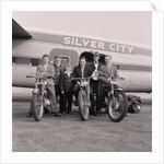 Scottish six day motorcycle trial team, Ronaldsway airport by Manx Press Pictures