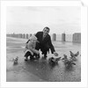 Feeding pigeons on Douglas Promenade by Manx Press Pictures