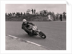 Motorcycle rider no.37 at the Sign Post, (possibly Manx Grand Prix) by Manx Press Pictures