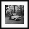 Geoff Duke receiving Mini Minor car by Manx Press Pictures