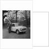 Geoff Duke receiving Mini Minor car by Manx Press Pictures