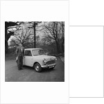 Geoff Duke receiving Mini Minor car by Manx Press Pictures