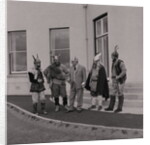 Lieutenant Governor Sir Ronald Herbert Garvey given a Viking helmet by Manx Press Pictures