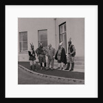 Lieutenant Governor Sir Ronald Herbert Garvey given a Viking helmet by Manx Press Pictures